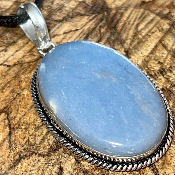 Blue Anhydrite Pendant 2 1/4” - Picture 3 of 9